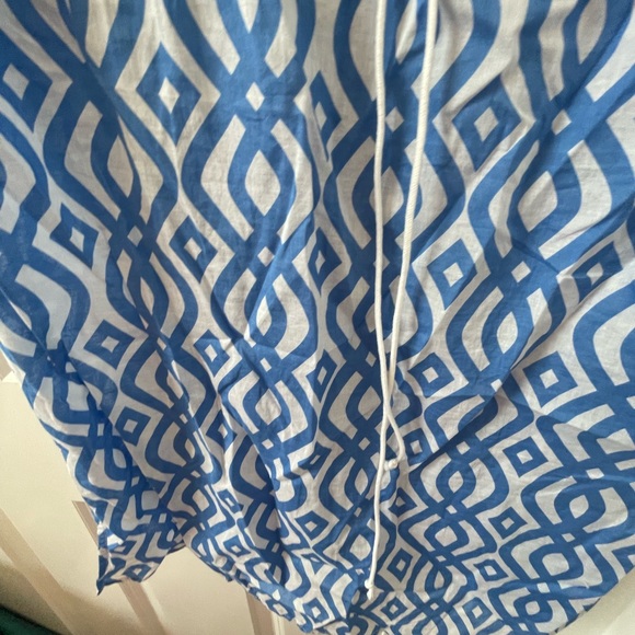 Mud Pie Blue & White Ruffle Cover Up Size Large - Picture 3 of 6